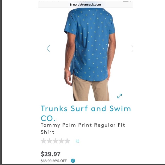 Men’s shirt sleeves button front Palms Print Shirt - Picture 8 of 8